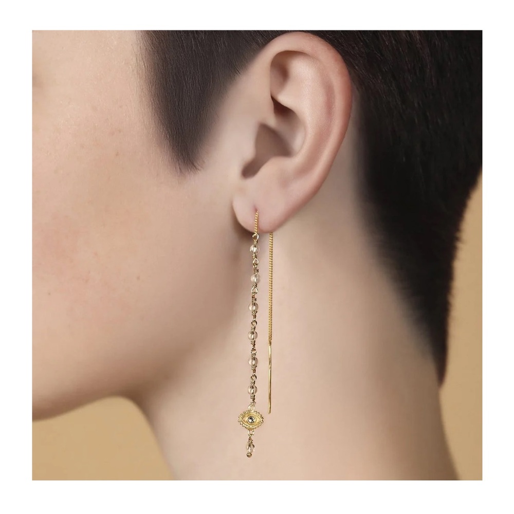 Karma and Luck Evil Eye Dangle Earrings